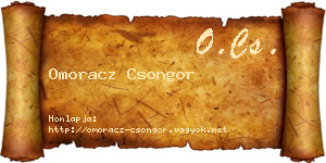 Omoracz Csongor névjegykártya